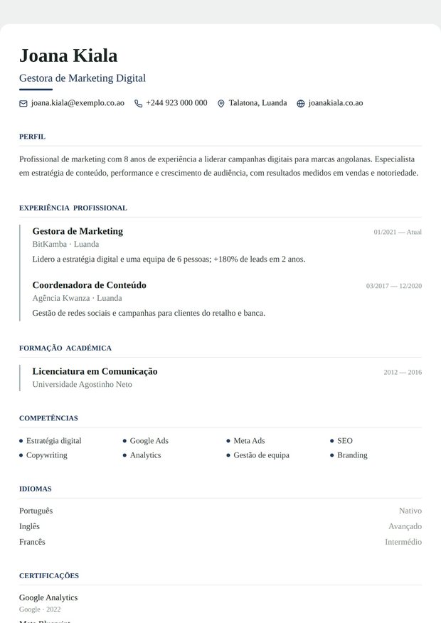 Modelo de currículo Investigador