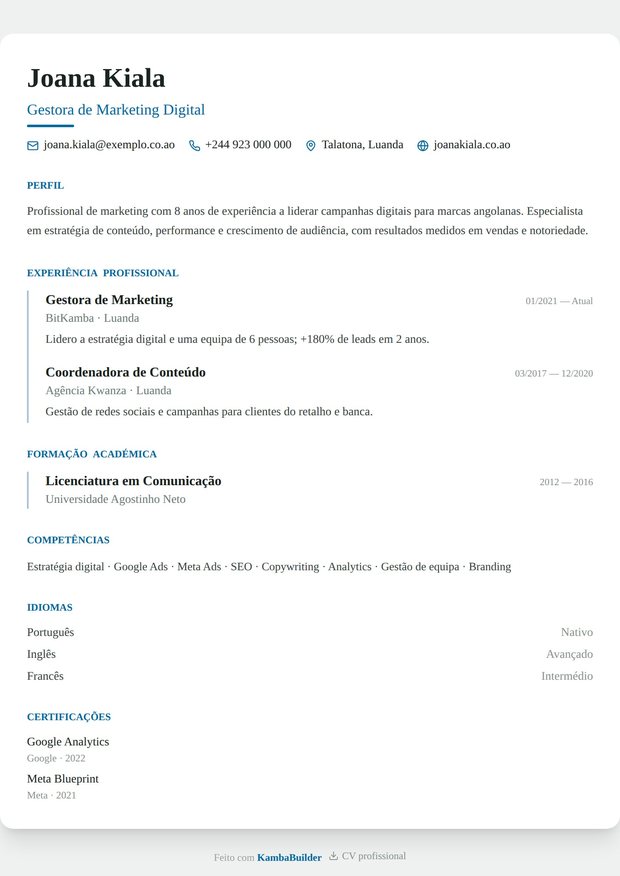 Modelo de currículo Educação