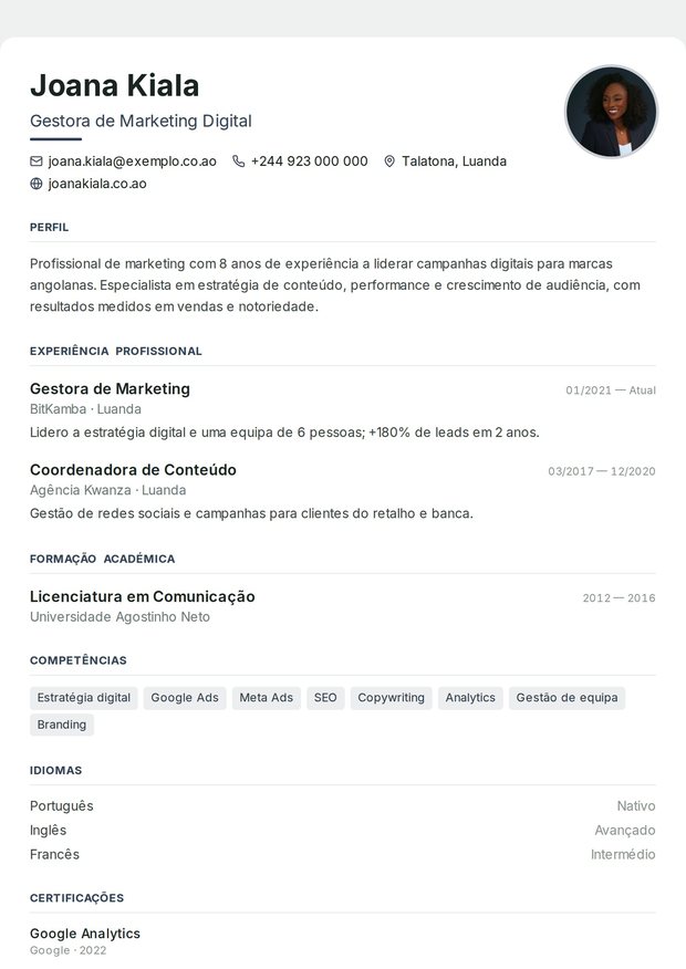 Modelo de currículo Assistente Administrativo