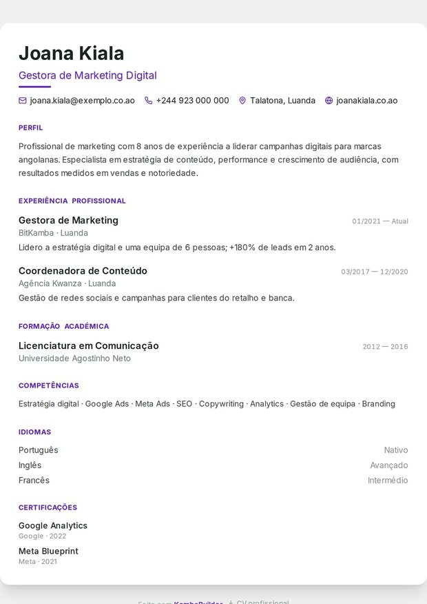 Modelo de currículo ATS Saúde