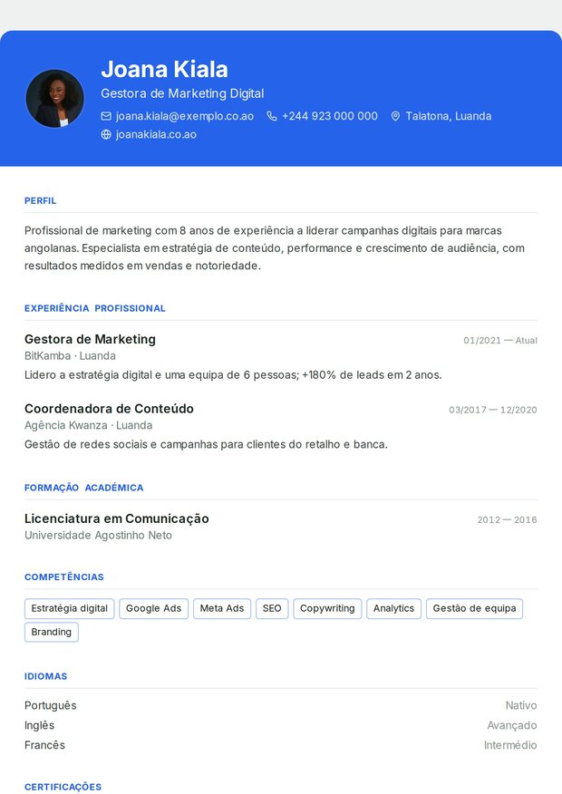 Modelo de currículo Social Media