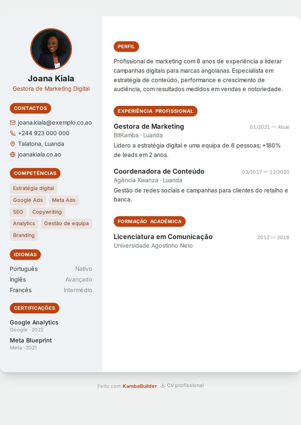 Modelo de currículo Copywriter