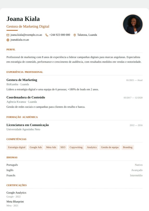 Modelo de currículo Professor(a)