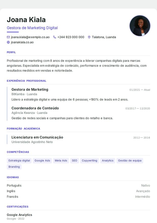 Modelo de currículo Formador Profissional