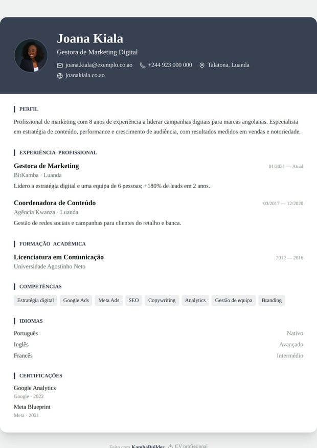Modelo de currículo Coordenação Pedagógica