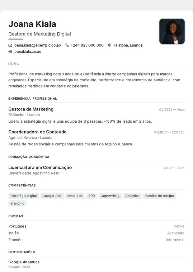Modelo de currículo Euro Académico