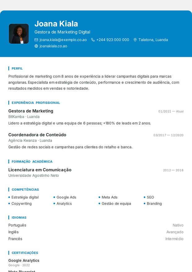 Modelo de currículo Euro Bilingue