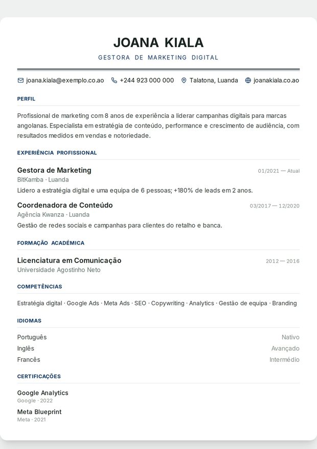 Modelo de currículo Marinho