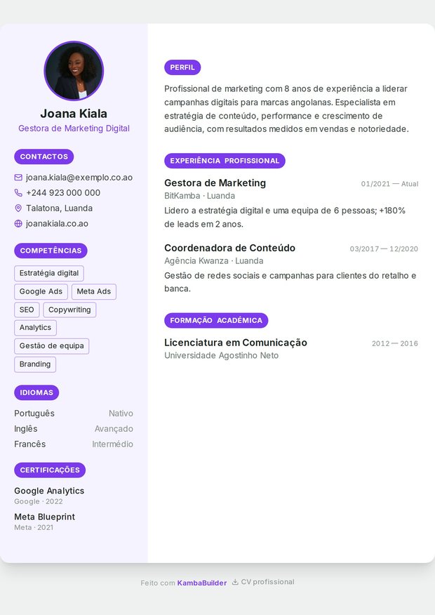 Modelo de currículo Freelancer Criativo
