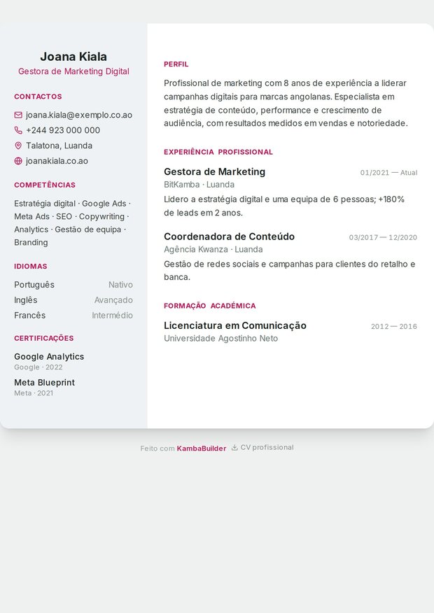 Modelo de currículo Trabalho Remoto