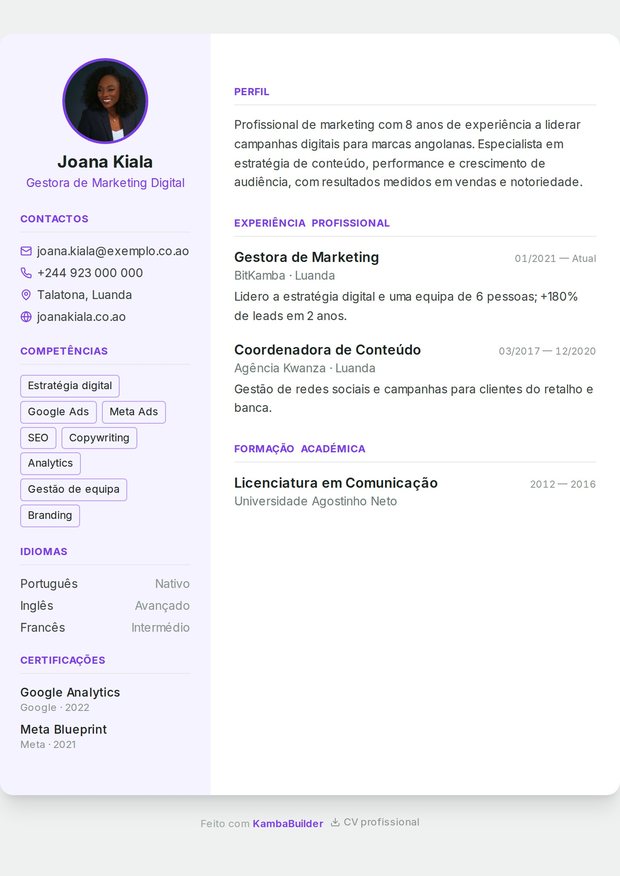 Modelo de currículo Social Media