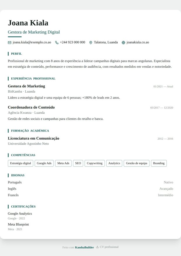 Modelo de currículo Sem Foto Premium