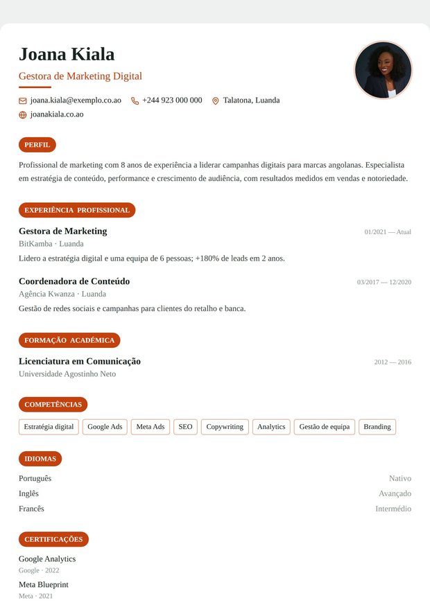 Modelo de currículo Portfólio CV