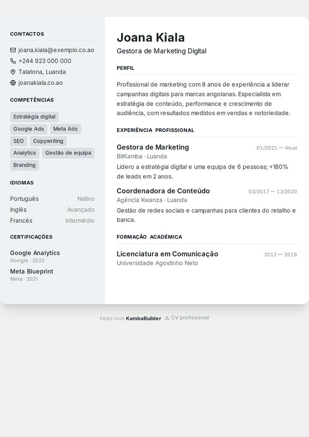 Modelo de currículo Assistente Administrativo