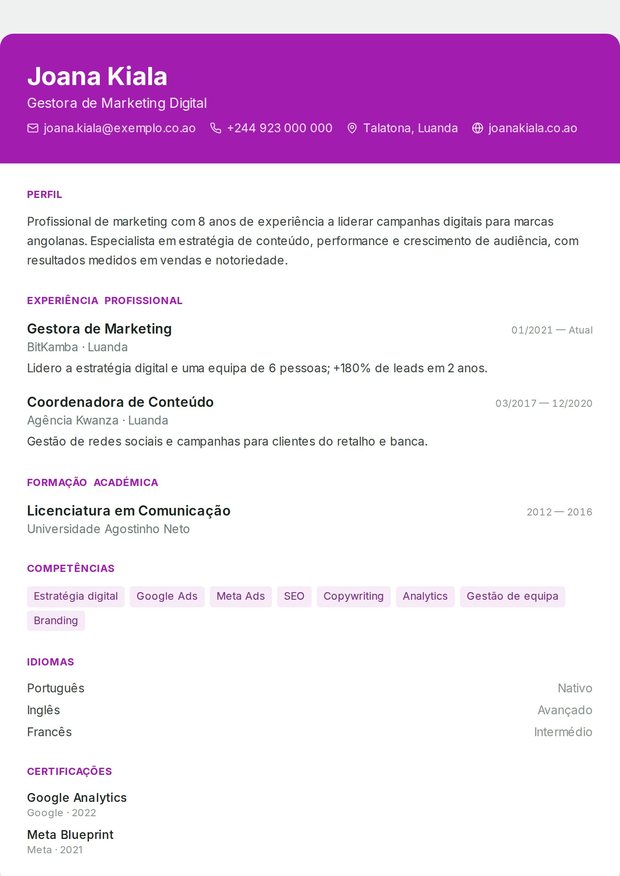 Modelo de currículo Farmacêutico