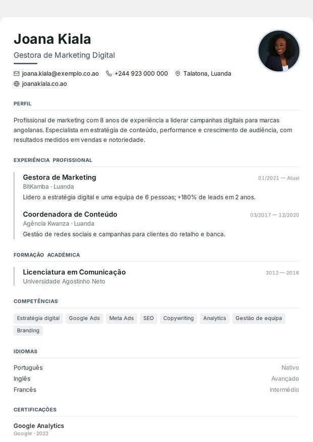 Modelo de currículo Advogado