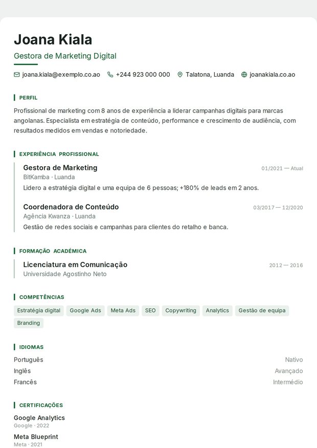 Modelo de currículo Programador