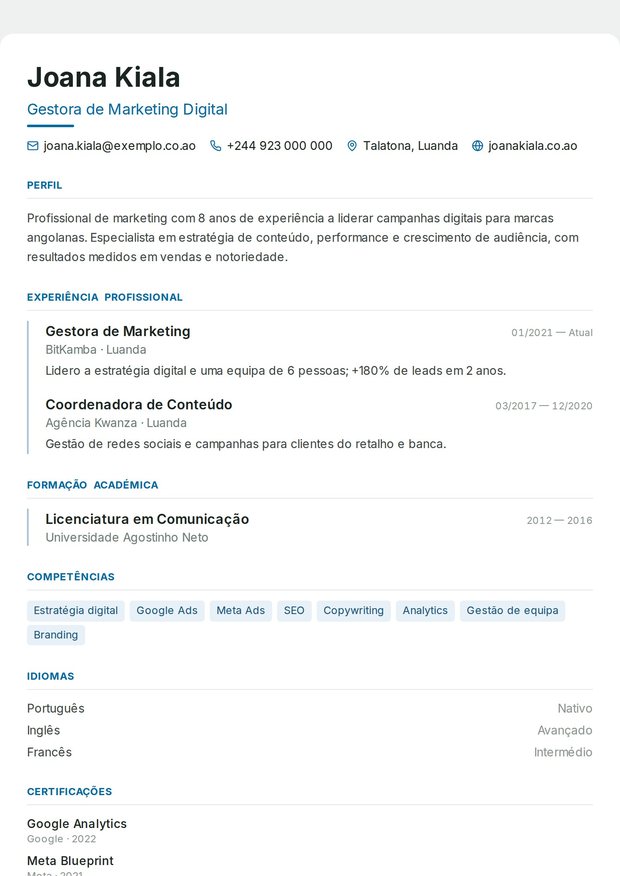 Modelo de currículo Backend