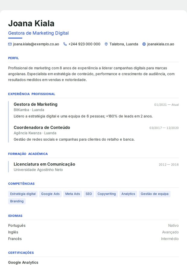 Modelo de currículo Designer UI/UX