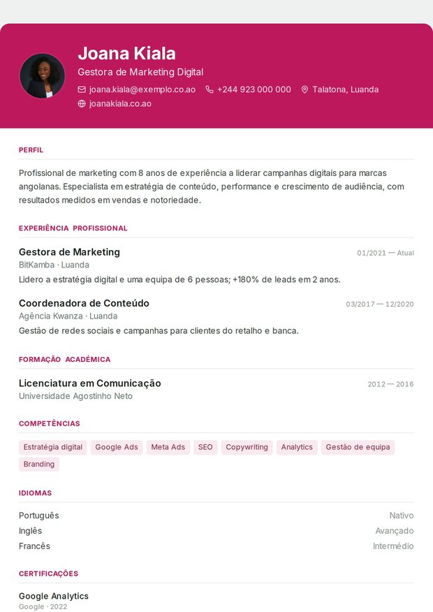 Modelo de currículo Estudante Minimal