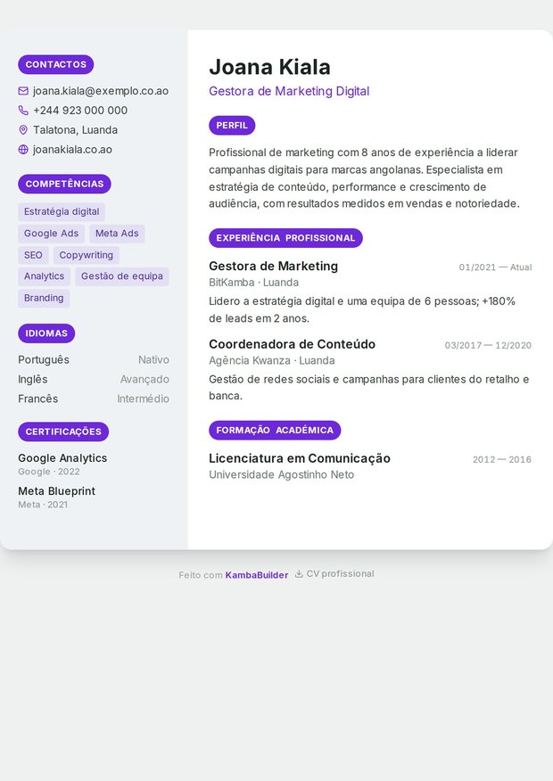 Modelo de currículo Aprendiz