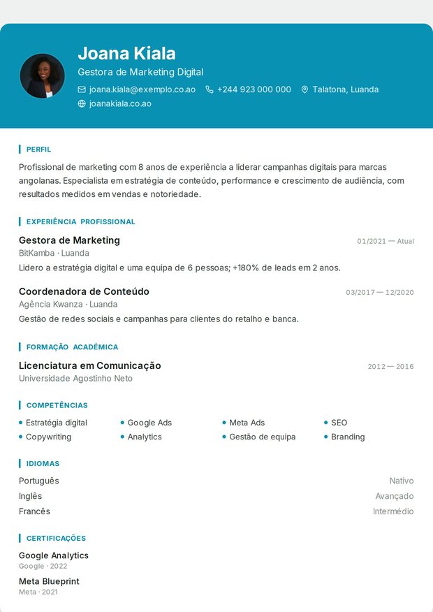 Modelo de currículo Trainee