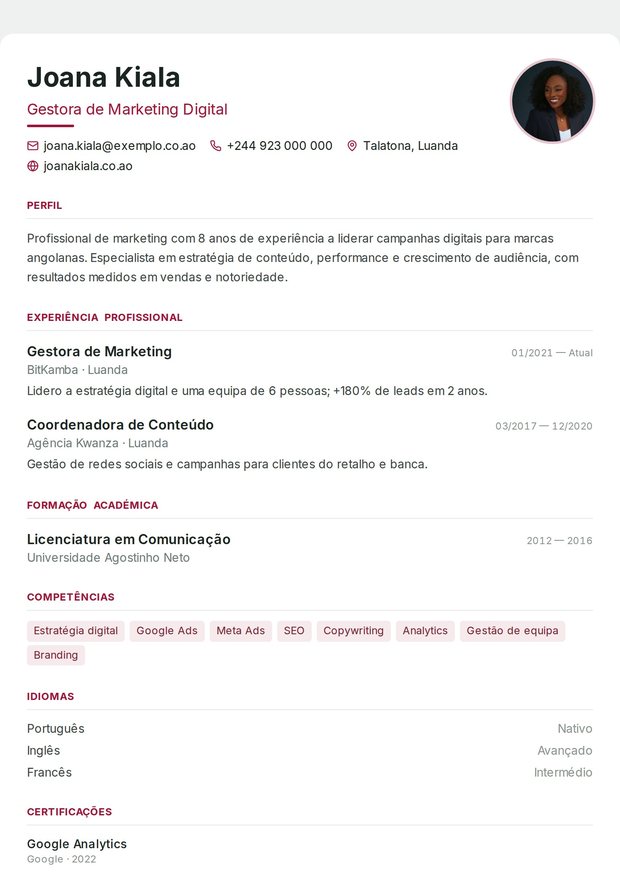 Modelo de currículo Voluntariado
