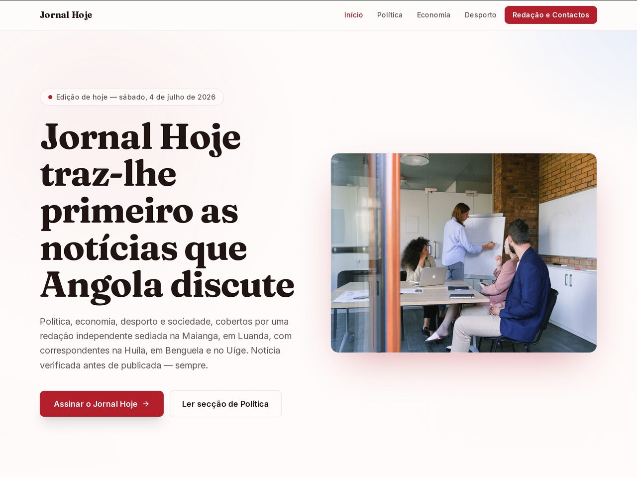Capa de Jornal Hoje