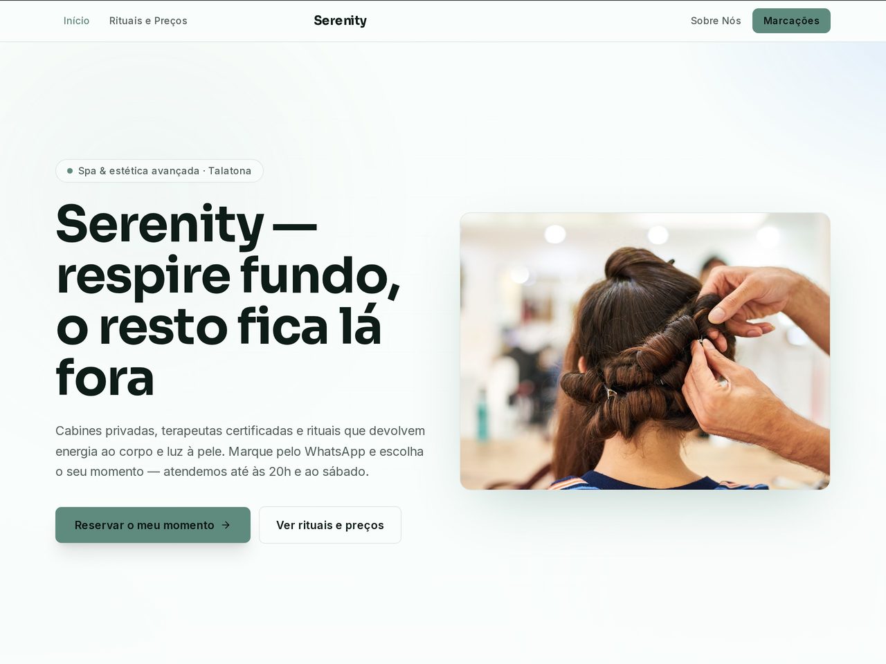 Tema Serenity — Spa / Estética